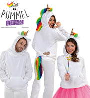 narrenwelt Kostüm Hoodie Pummeleinhorn 1-tlg. Oberteil mit Kapuze Größe L - XXL Erwachsene UNISEX
