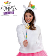 narrenwelt Kostüm Hoodie Pummeleinhorn 1-tlg. Oberteil mit Kapuze Größe L - XXL Erwachsene UNISEX