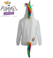 narrenwelt Kostüm Hoodie Pummeleinhorn 1-tlg. Oberteil mit Kapuze Größe L - XXL Erwachsene UNISEX