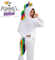 narrenwelt Kostüm Hoodie Pummeleinhorn 1-tlg. Oberteil mit Kapuze Größe L - XXL Erwachsene UNISEX