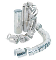 narrenwelt Luftschlangen Party metallic Silber Silvester Deko 2erSet( 20 Ringe)