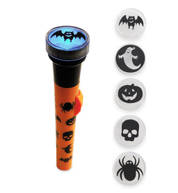 narrenwelt  Kleine Halloween Taschenlampe mit 5 gruseligen Motiven Schablonen zur Licht-Projektion Kinder Party Accessoire