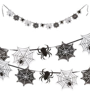 narrenwelt Halloween Spinnen Girlande - 2,5 Meter gruselige Deko Grusel Motto Party Event