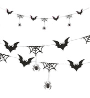 narrenwelt  Deko Girlande mit Fledermäusen und Spinnennetzen Halloween Dekoration Grusel Motto Party Event Accessoire