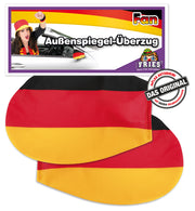 narrenwelt Fan Auto Spiegelüberzug 2er Set für Autospiegel Deutschland Schwarz-Rot-Gold