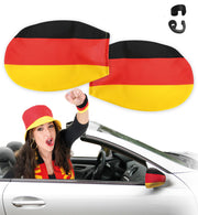 narrenwelt Fan Auto Spiegelüberzug 2er Set für Autospiegel Deutschland Schwarz-Rot-Gold