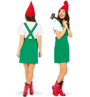narrenwelt Kostüm Latzrock grün Zwerg Wichtel Schlumpf Latzerock 1tlg. Rock Damen  Karneval Motto Party S-L