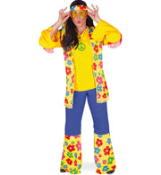 narrenwelt Kostüm Hippie Flower Power 3tlg mit Stirnband Unisex 
 Damen und Herren Unisex M + XL