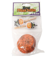 narrenwelt Halloween Muffin Set 48-teilig Muffinförmchen und Deko Picks mit Kürbis Motiv – Gruseliger Kuchen-Deko-Spaß Fotobox