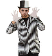 narrenwelt Kostüm Sakko  Gr. L schwarz weiß Streifen Jackett Karneval  Mottoparty