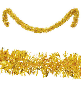 narrenwelt Gänzende Dekogirlande gold 2 Meter universelle festliche Girlande Party-Deko Event