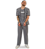 narrenwelt Kostüm Sträfling 2tlg. Anzug mit Mütze Unisex Fasching Karneval