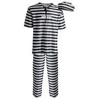 narrenwelt Kostüm Sträfling 2tlg. Anzug mit Mütze Unisex Fasching Karneval