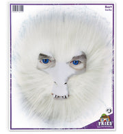 narrenwelt  Yeti Fellmaske weiß Bart Schnee Maske Tiermaske Vollmaske Gesichtsmaske Schneemensch  Karneval Party