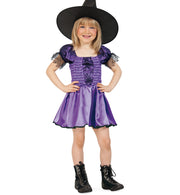 narrenwelt Kostüm Hexlein Hexe Halloween Kleid llila Kleinkind  Mädchen 98 + 104