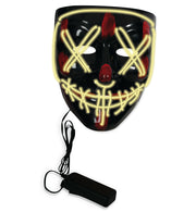 narrenwelt Halloween Maske Leuchtmaske Purge Leucht - Halbmaske LED sortiert Horror Clown Horror Licht - Maske inkl. Batterie  Accessoire