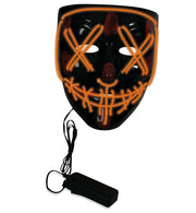 narrenwelt Halloween Maske Leuchtmaske Purge Leucht - Halbmaske LED sortiert Horror Clown Horror Licht - Maske inkl. Batterie  Accessoire