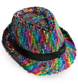 narrenwelt Trilby mit Wendepailletten Pailletten Hut