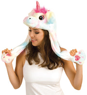 narrenwelt Einhorn Winkemütze Mütze LIZENZ mit Winke- Funktion Regenbogenspass mit Wackeleffekt