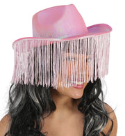 narrenwelt Cowboy Hut Fransen Showgirl JGA Cowboyhut rosa