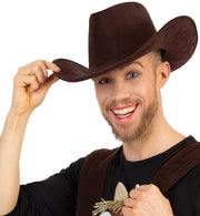 narrenwelt Westernhut braun Cowboyhut braun 58 cm Event Party Linedance Motto Party Event Accessoire Fasching Karneval