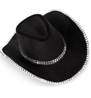 narrenwelt Cowboyhut schwarz mit silberner Einfassung Event Party Linedance