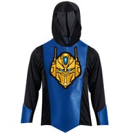 narrenwelt Kostüm Cyborg Warrior 2 tlg. mit Gürtel Ninja Anzug Hose + Oberteil + Gürtel + Haube Fasching Kinderkostüm Gr. 128 - 152