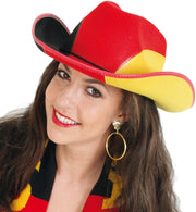 narrenwelt Fan Hut Cowboy - Hut Schwarz-Rot-Gold Deutschland  58 cm Unisex