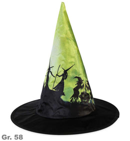 narrenwelt Hexenhut  Hex Hex mit Motiven Hexentanz und Hexenkessel Halloween