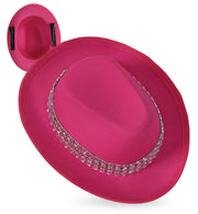 narrenwelt Mini Cowboyhut pink Mini Hut Facinator glitzerndes Haar Accessoire