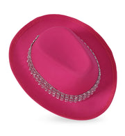 narrenwelt Mini Cowboyhut pink Mini Hut Facinator glitzerndes Haar Accessoire
