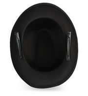 narrenwelt Mini Cowboyhut schwarz Miniatur Hut silber Glitzer Hutband Haar Akzent Show & Party Accessoire