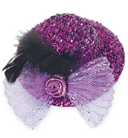 narrenwelt Fascinator Brillant mit Schmuckstein und Federn Mini Hut  verschieden Farben Event Party Accessoire