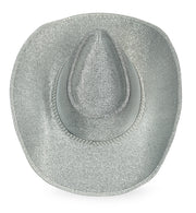 narrenwelt Hut Cowboy Cowboyhut Glitzer silber  Linedance  N26