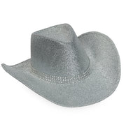 narrenwelt Hut Cowboy Cowboyhut Glitzer silber  Linedance  N26