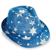 narrenwelt  HUT Trilby Sterne silber Sternenhimmel Hut Blau