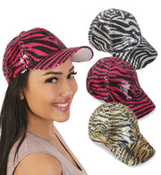 narrenwelt Basecap getigert Kappe Leo Zebra Pink Cap mit Glanz - Pailletten CSD Cosplay Festival