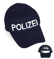 narrenwelt Polizei Mütze blau Polizei Basecap Kappe Cap Druck weiß variabel verstellbar Kinder und Erwachsene Baseballkappe