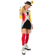 narrenwelt Kostüm Clown Frack Knöpfchen Damen Frack 1tlg. Fasching Karneval Gr. 36 - 42