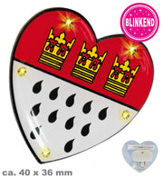 narrenwelt Blinkie Köln Herz blinkend mit 5 LED`s Anstecker  Kostüm Accessoire N27