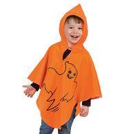 narrenwelt Kürbisgeist Halloween Kürbis Cape Poncho Baby Kostüm mit Kapuze 98+104/116
