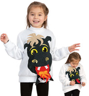 narrenwelt Feuerdrache Drachen KIDS Kostüm mit aufklappbarer Bauchtasche Kinder Unisex