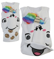 FRIES Pummel Einhorn KIDS LIZENZ 1-tlg. Oberteil mit Flip-Down-Tasche  Größe 104-128