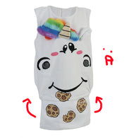 FRIES Pummel Einhorn KIDS LIZENZ 1-tlg. Oberteil mit Flip-Down-Tasche  Größe 104-128