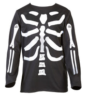 narrenwelt Skull Warrior Gruseliges  Halloween Kostüm Oberteil mit cooler, integrierter Totenkopf-Kapuze für Kinder