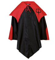 narrenwelt Teufel Cape Halloween Kostüm Unisex Poncho Umhang Skull Einheitsgröße