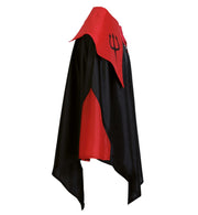 narrenwelt Teufel Cape Halloween Kostüm Unisex Poncho Umhang Skull Einheitsgröße