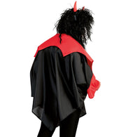 narrenwelt Teufel Cape Halloween Kostüm Unisex Poncho Umhang Skull Einheitsgröße