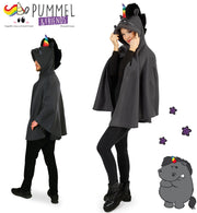 FRIES Grummeleinhorn für Muffel-Fans Cape Kapuze mit Regenbogen-Horn UNISEX Event Cosplay