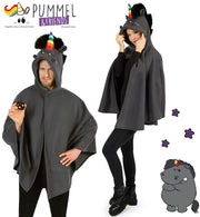 FRIES Grummeleinhorn für Muffel-Fans Cape Kapuze mit Regenbogen-Horn UNISEX Event Cosplay